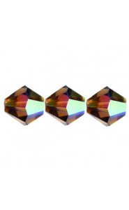 Preciosa MC Bicone 3mm beads Smoked topaz ab 10220/20001
